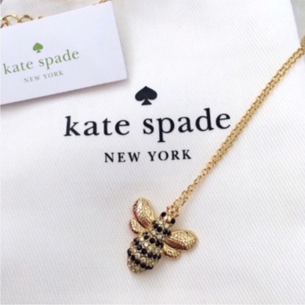 Kate Spade Picnic Perfect Pave Bee Mini Pendant Necklace